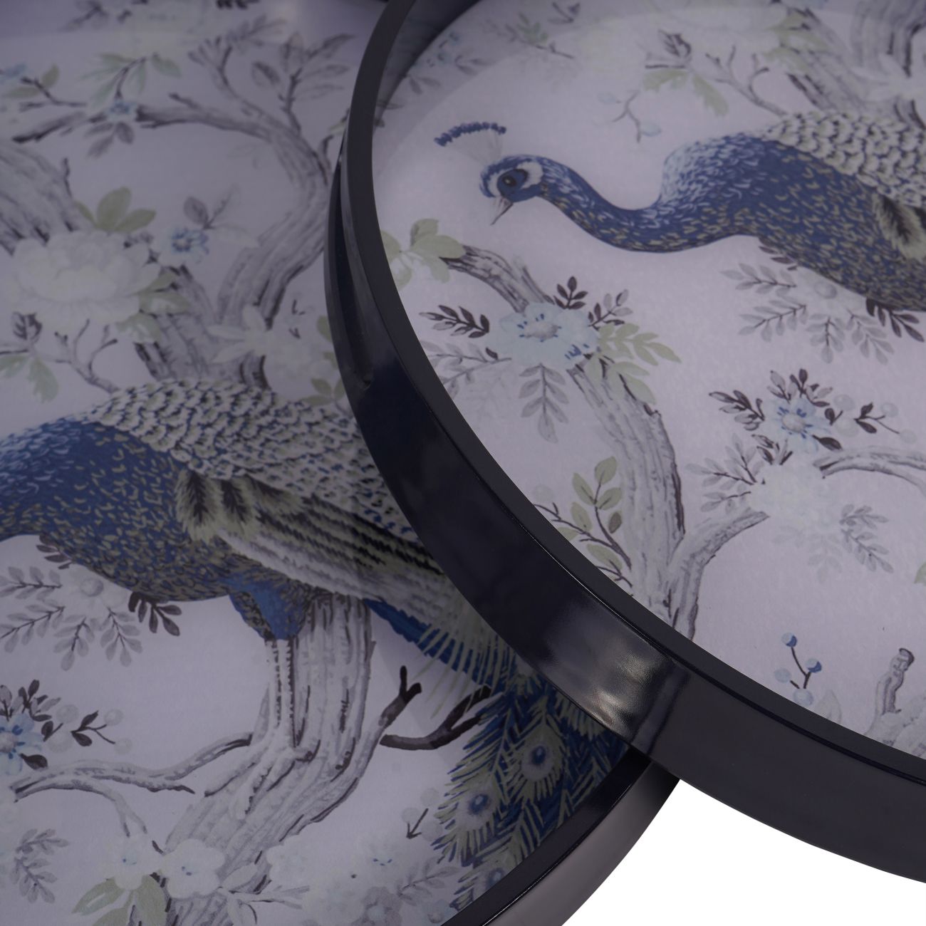 Set of 2 Laura Ashley Belvedere Peacock Print Trays